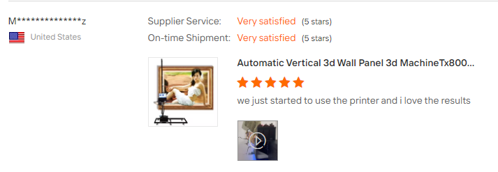 US customer TX800 3D wall panel printer great printing result