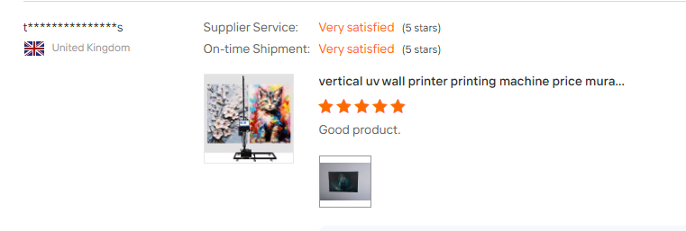 UK customer review vertical uv wall mural printing machine