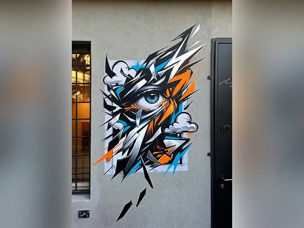 Abstract eye street art wall UV print