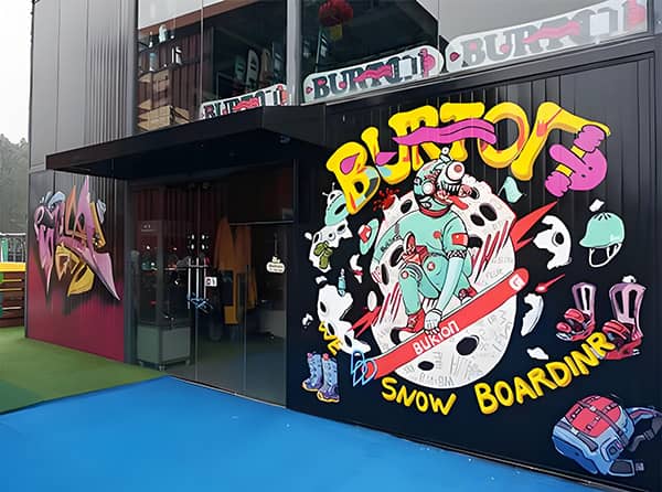UV Outdoor vertical wall printer street skate snowboard graffiti mural printing for ski sports store exterior wall