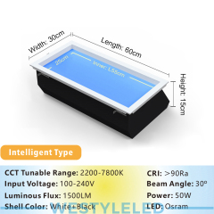 300*600mm Sunrise and Sunset Simulation Virtual Roof LED Skylight