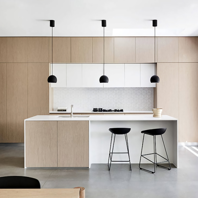 Black Matt Lacquer Kitchen Island Cabinets