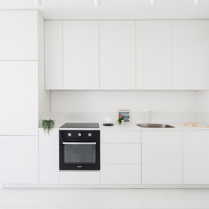 Modern Design Modular White Kitchen Cabinet With Island