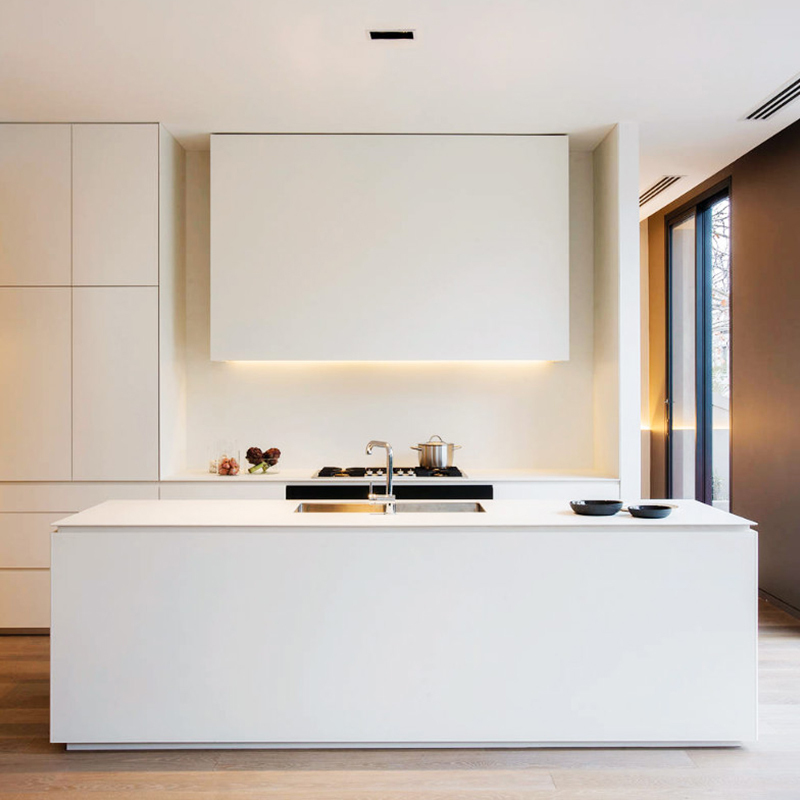 Modern Design Modular White Kitchen Cabinet With Island
