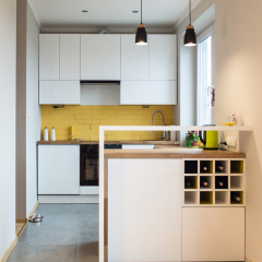 Simple Design White Kitchen Cabinets For Apartment Project