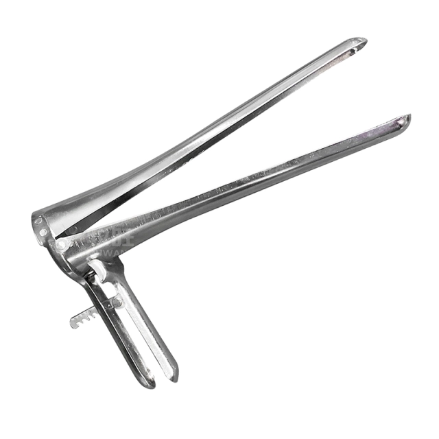 Livestock vaginal speculum open blade design