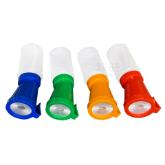 Non-return teat dip cup with brush