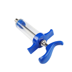 Plastic steel syringe for veterinary purposes