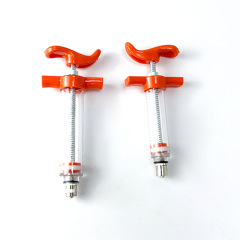 Plastic steel syringe for veterinary purposes