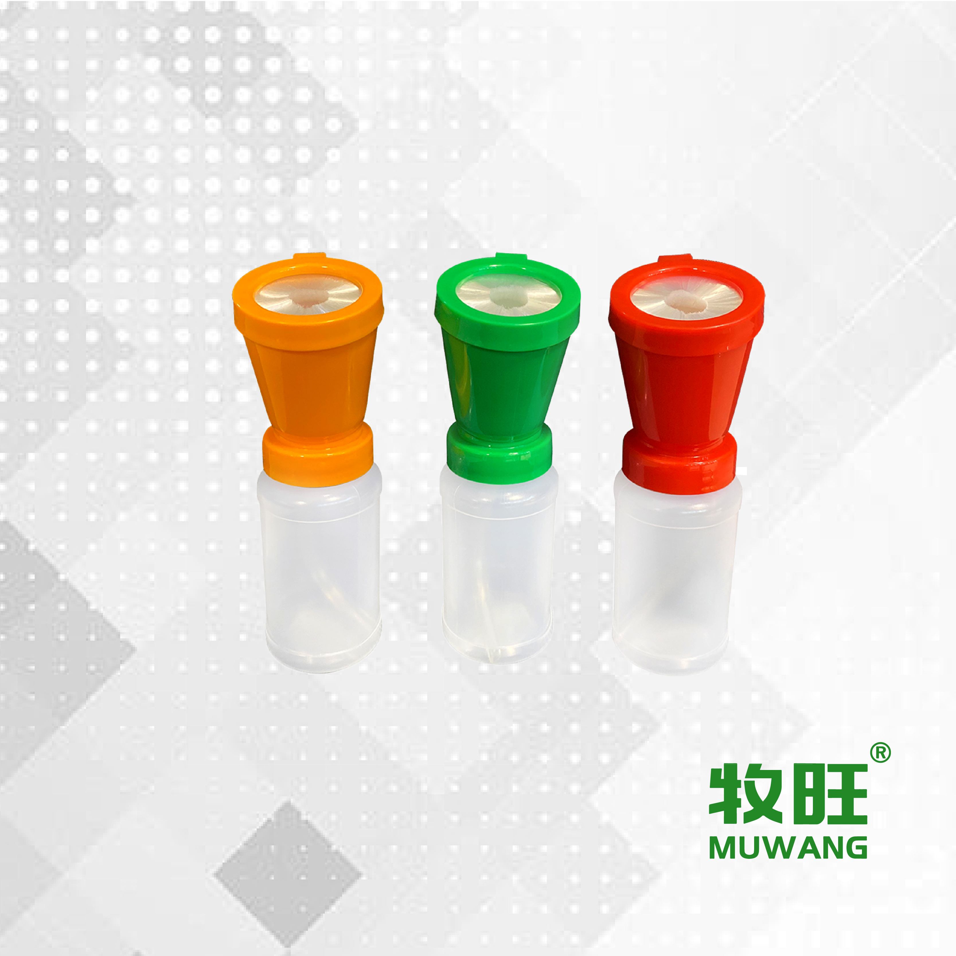 Non-return teat dip cup with brush