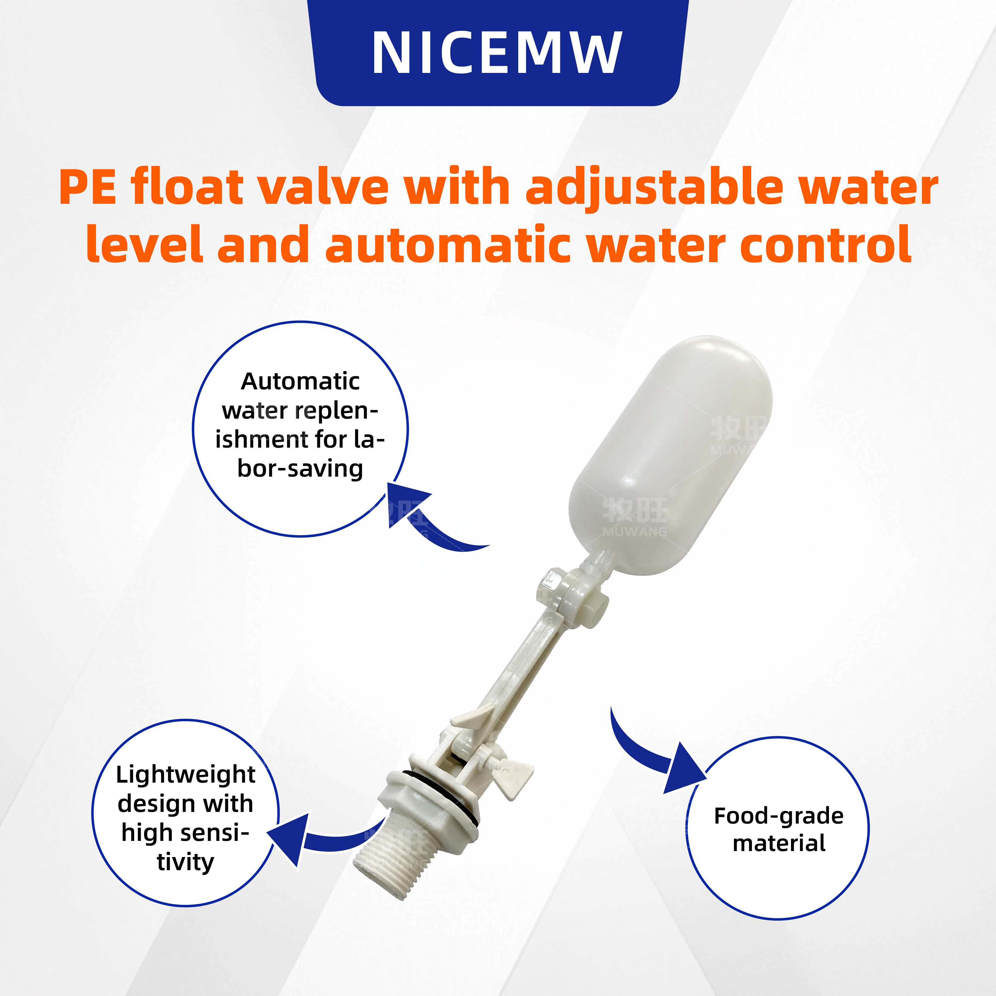 Plastic water control float, food grade PE float ball, resistant to ...