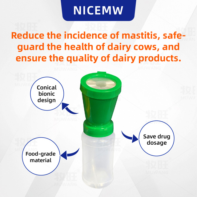 Non-return teat dip cup with brush