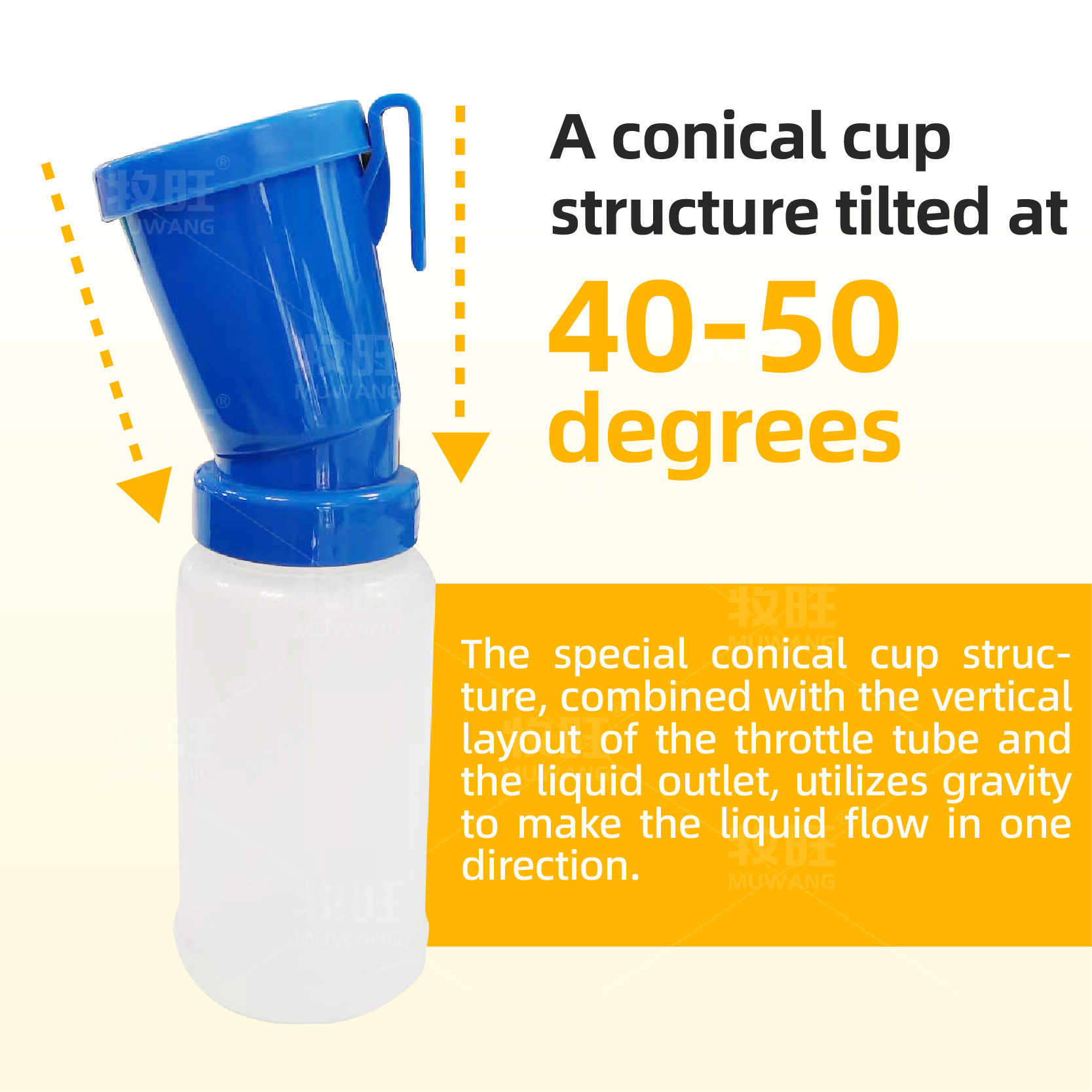 Non-return teat dip cup with brush
