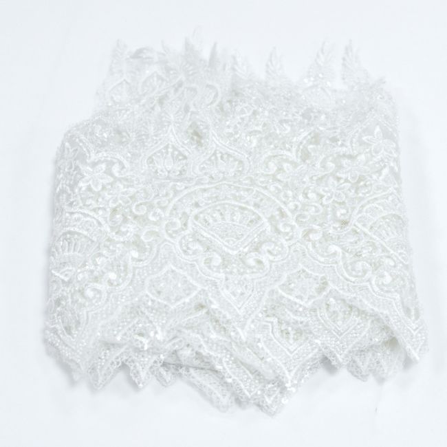 Beaded Embroidered Lace Trimming 3ST1029