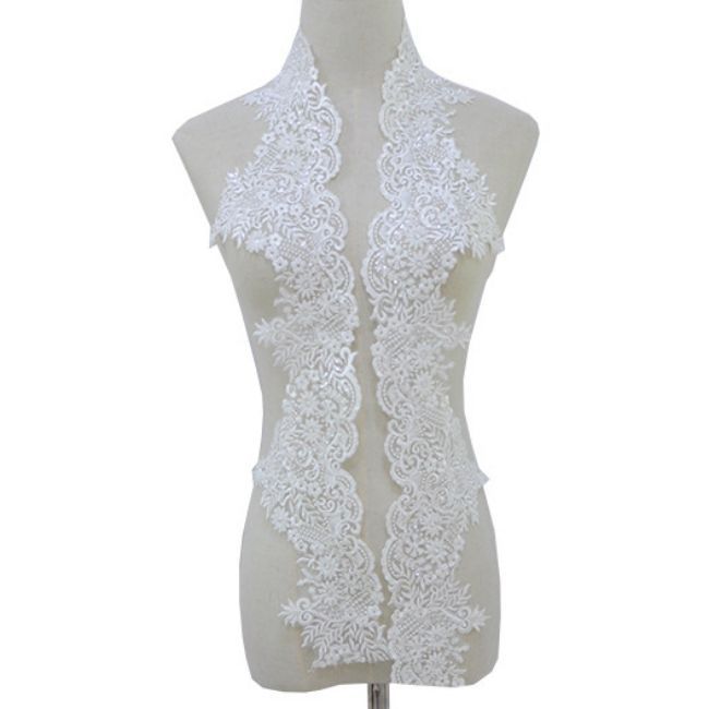 Beaded Embroidered Lace Trimming 3ST1016