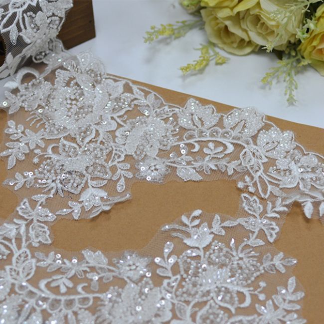Beaded Embroidered Lace Trimming 3ST1002