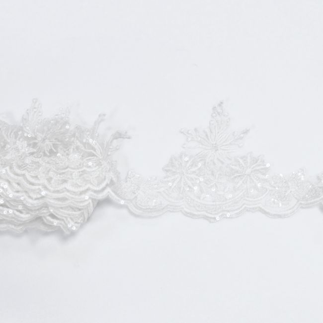 Beaded Embroidered Lace Trimming 3ST1027