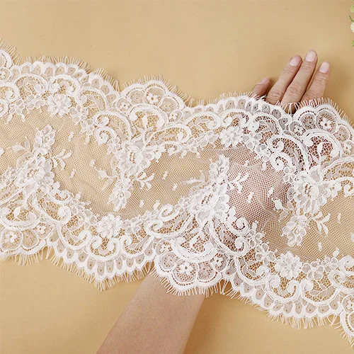 Corded Eyelash Chantilly Lace Trimming TST1002