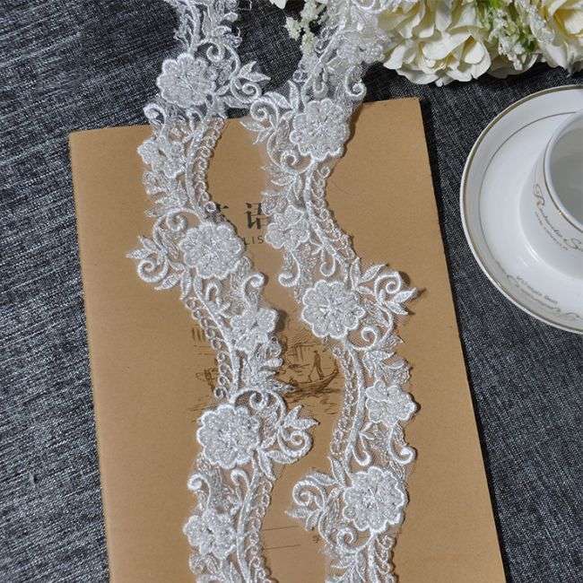 Beaded Embroidered Lace Trimming 3ST1015