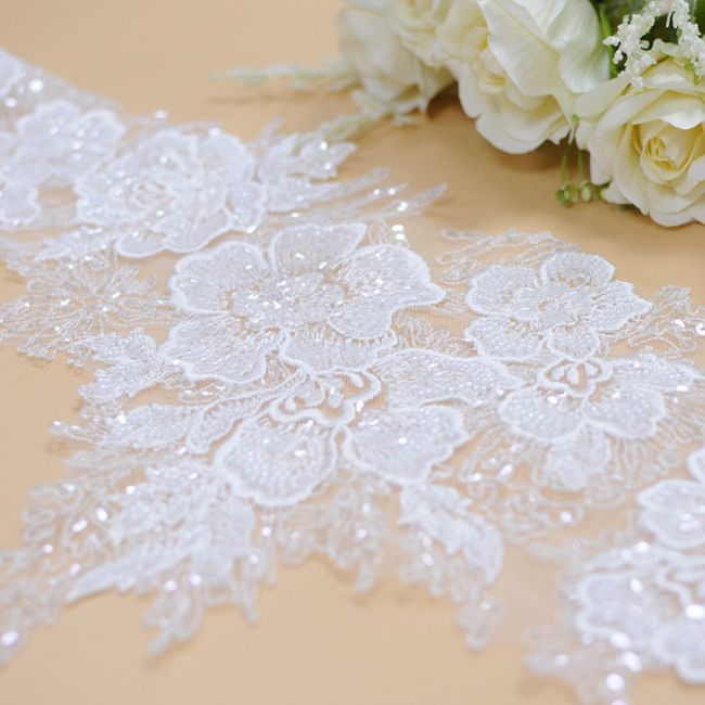 Beaded Embroidered Lace Trimming 3ST1003