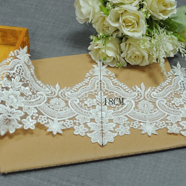 Beaded Embroidered Lace Trimming 3ST1019