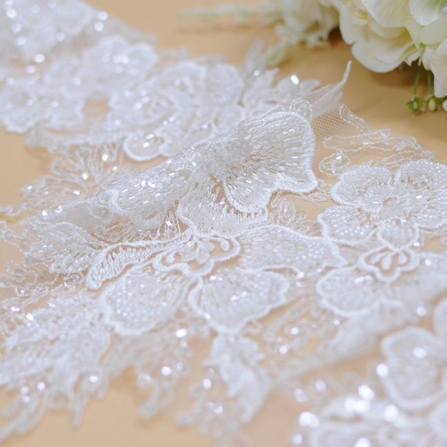 Beaded Embroidered Lace Trimming 3ST1003
