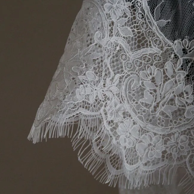 Corded Eyelash Chantilly Lace Trimming AS1008
