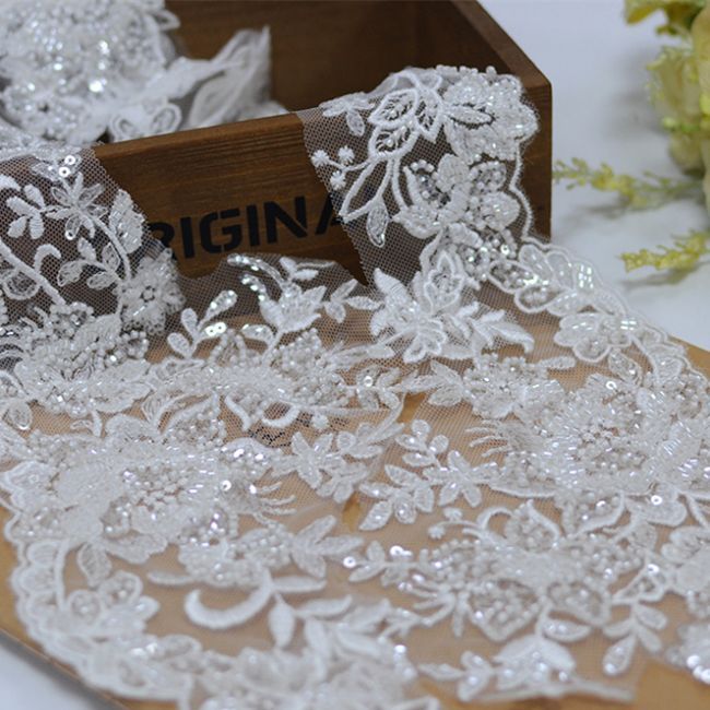 Beaded Embroidered Lace Trimming 3ST1002