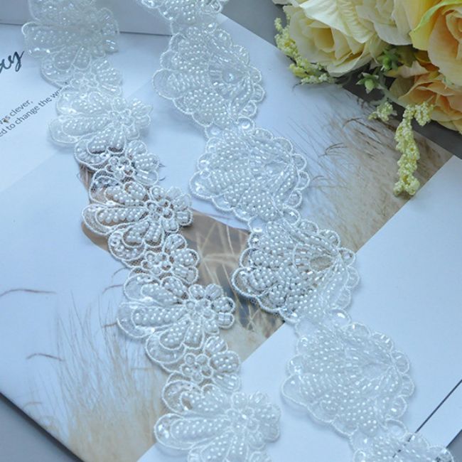 Beaded Embroidered Lace Trimming 3ST1024