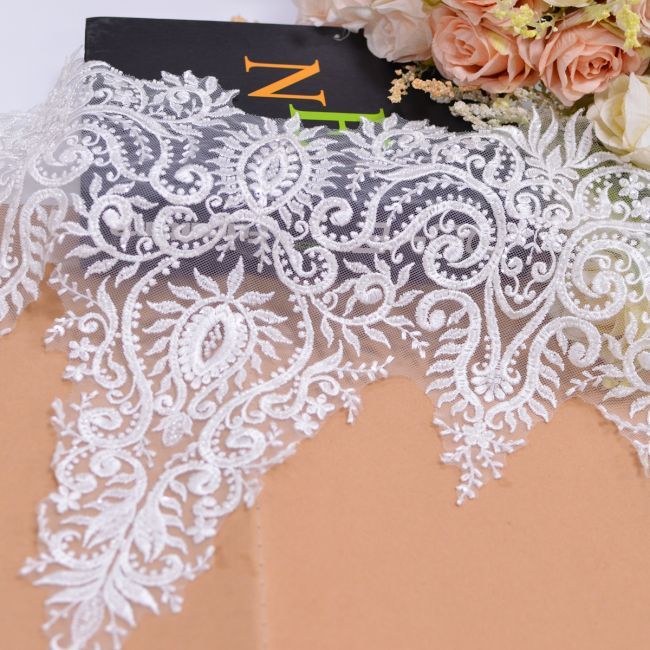 Beaded Embroidered Lace Trimming 3ST1020