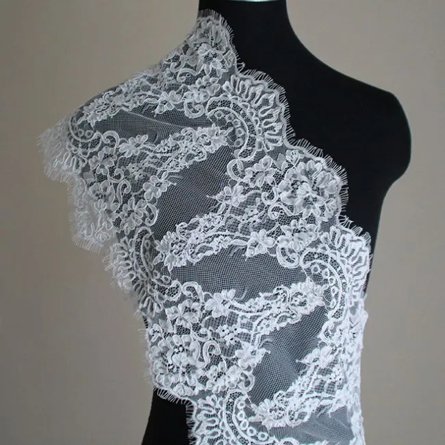 Corded Eyelash Chantilly Lace Trimming AS1007