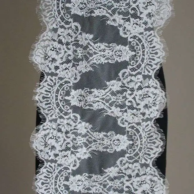 Corded Eyelash Chantilly Lace Trimming AS1007