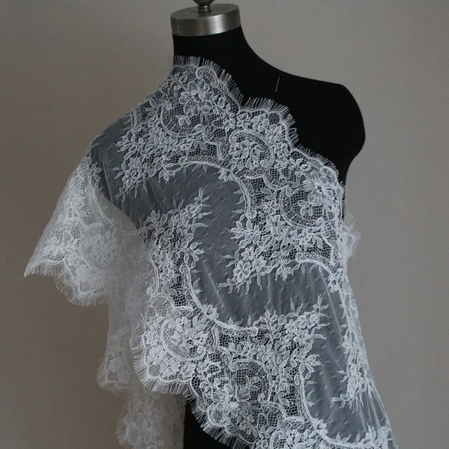 Corded Eyelash Chantilly Lace Trimming AS1008