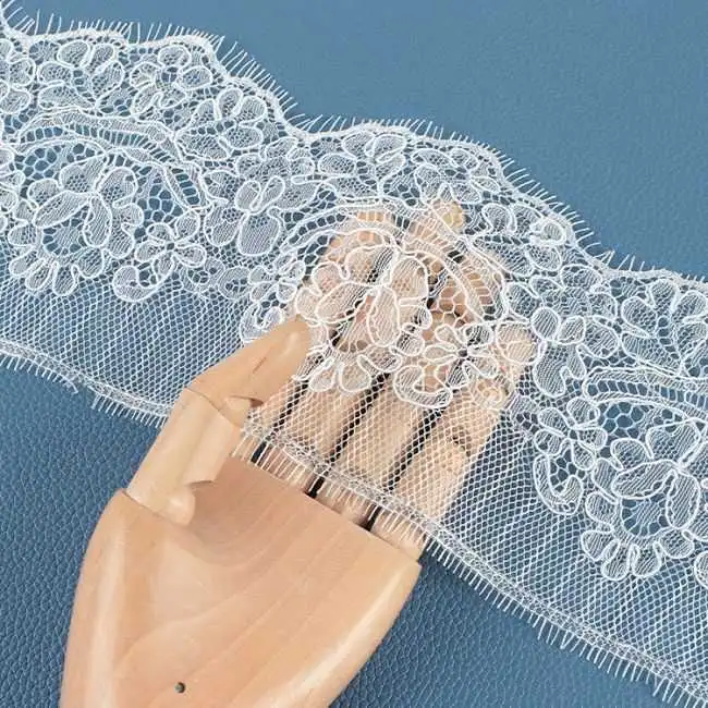 Corded Eyelash Chantilly Lace Trimming AS1004
