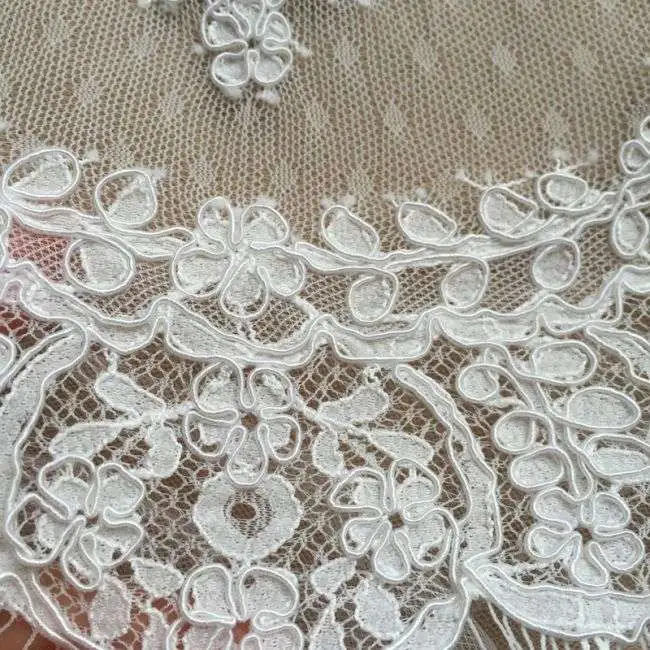 Corded Eyelash Chantilly Lace Trimming TST10