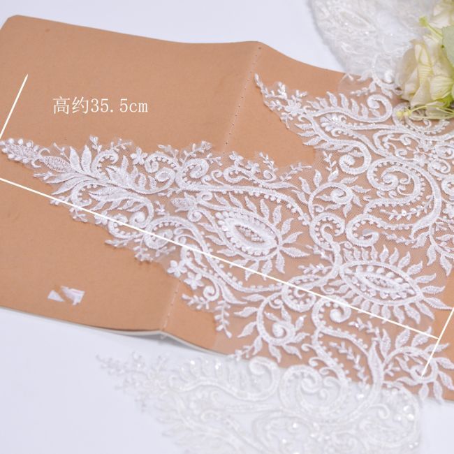 Beaded Embroidered Lace Trimming 3ST1020