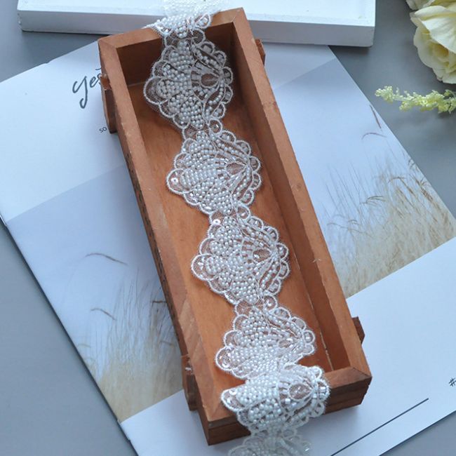Beaded Embroidered Lace Trimming 3ST1024