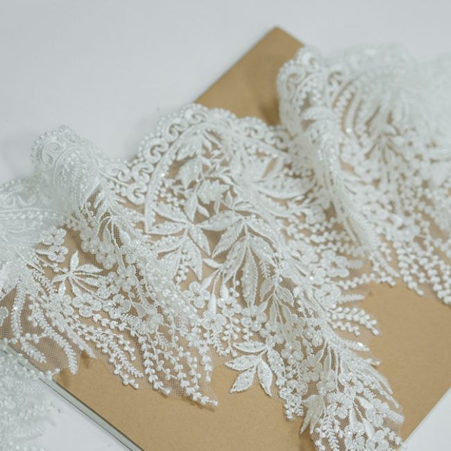 Beaded Embroidered Lace Trimming 3ST1018