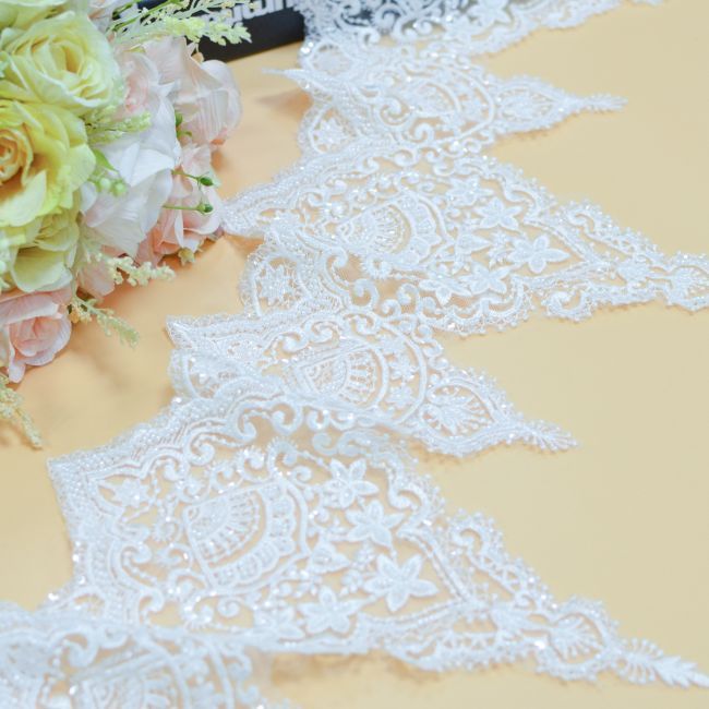 Beaded Embroidered Lace Trimming 3ST1029