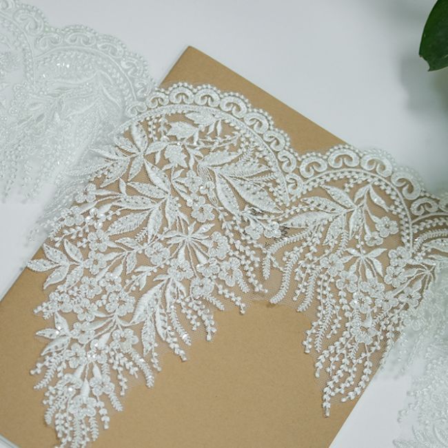 Beaded Embroidered Lace Trimming 3ST1018