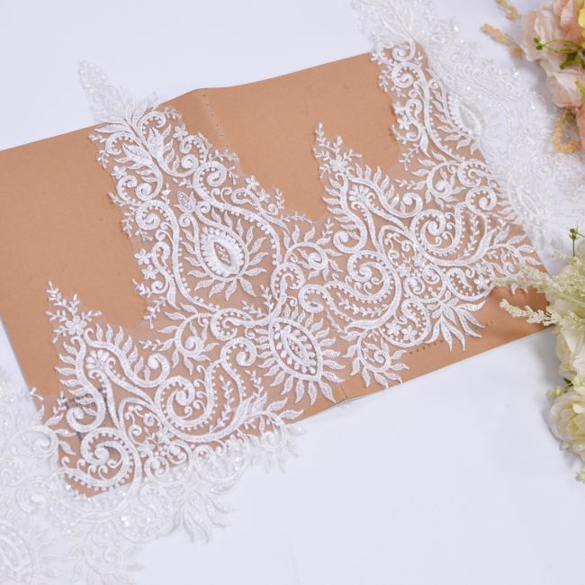 Beaded Embroidered Lace Trimming 3ST1020