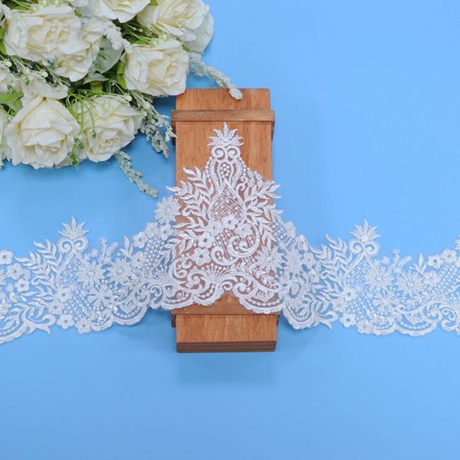 Beaded Embroidered Lace Trimming 3ST1016