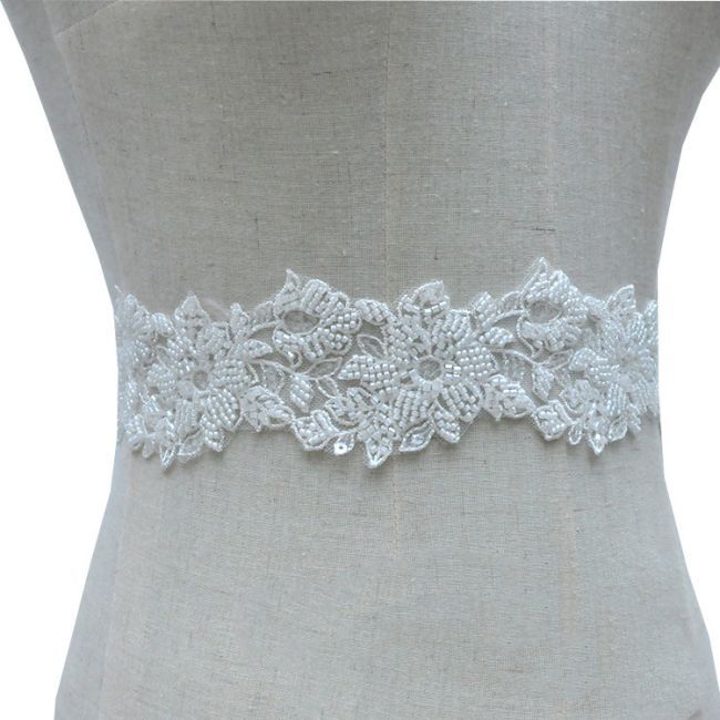 Beaded Embroidered Lace Trimming 3ST1014