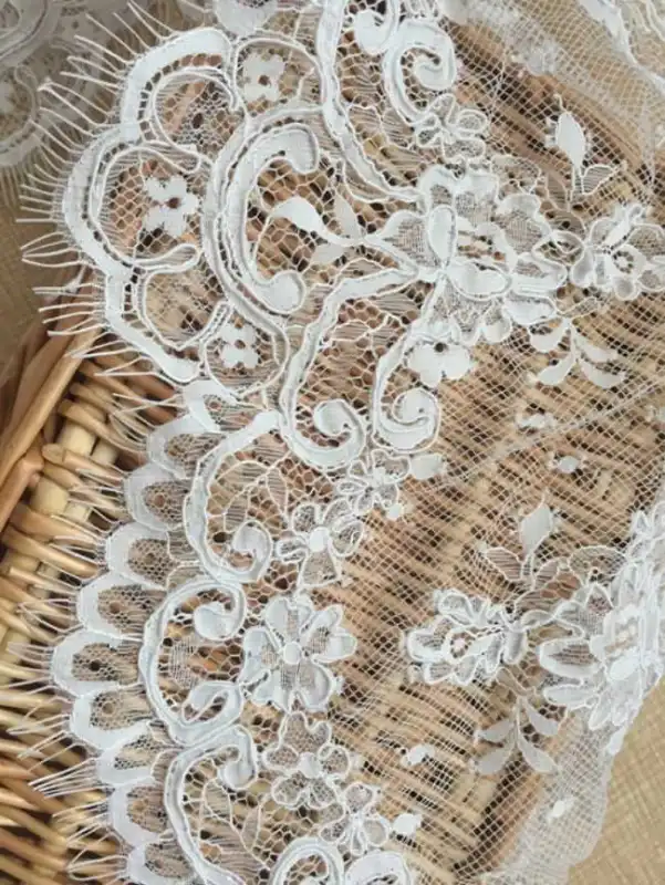 Corded Eyelash Chantilly Lace Trimming TST1002