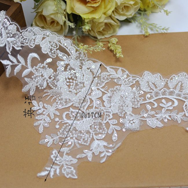 Beaded Embroidered Lace Trimming 3ST1002