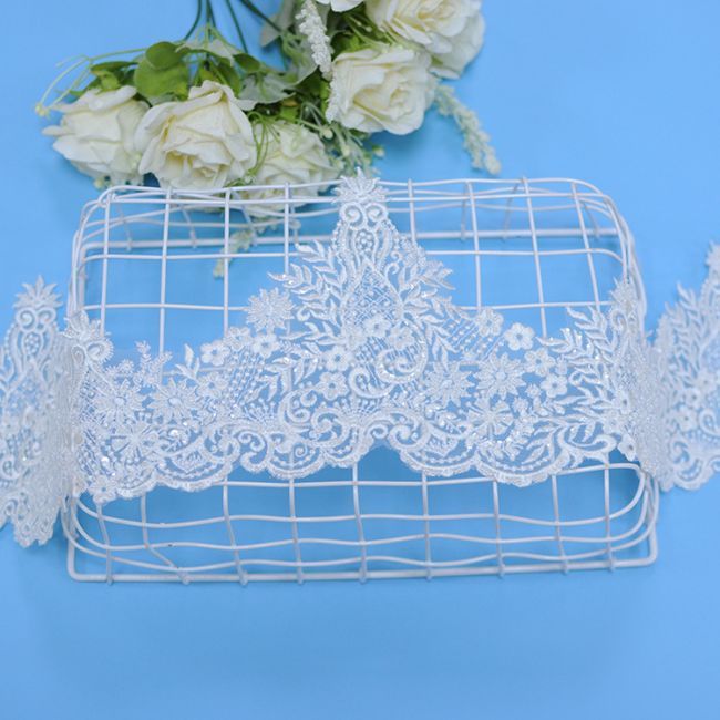 Beaded Embroidered Lace Trimming 3ST1016