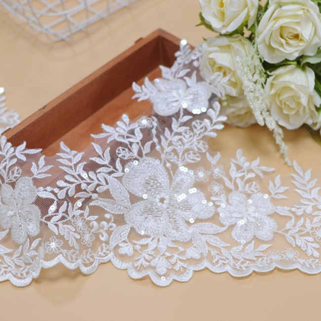 Beaded Embroidered Lace Trimming 3ST1013