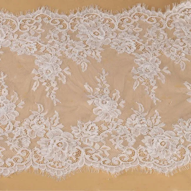 Corded Eyelash Chantilly Lace Trimming TST1004