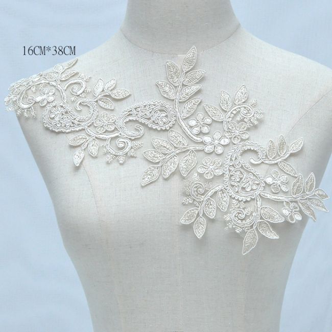 Corded Embroidered Lace Applique 3ST2014