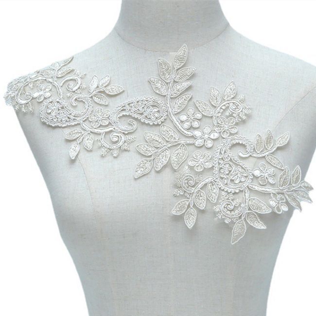 Corded Embroidered Lace Applique 3ST2014